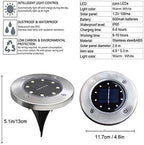 Solar Ground Lights, Solar Garden Lights, 8 Wick Warm Light Outdoor Solar Disk Lights, Waterproof In-Ground Lights, Landscape Lights for Pathway, Yard, Deck, Patio, Walkway, 4 Packs Cold White - Image 3