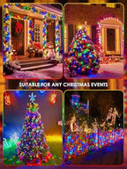 Solar Christmas Lights Outdoor 4 Pack 132FT 400LED String Lights Multicolor - Image 5
