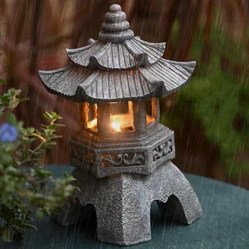 Front Porch Decor Pagoda Garden Statue Sculpture Solar Lantern Zen Decoration for Landscape Esculturas Decorativas Modernas(A2) - Image 6