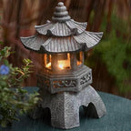 Front Porch Decor Pagoda Garden Statue Sculpture Solar Lantern Zen Decoration for Landscape Esculturas Decorativas Modernas(A2) - Image 6