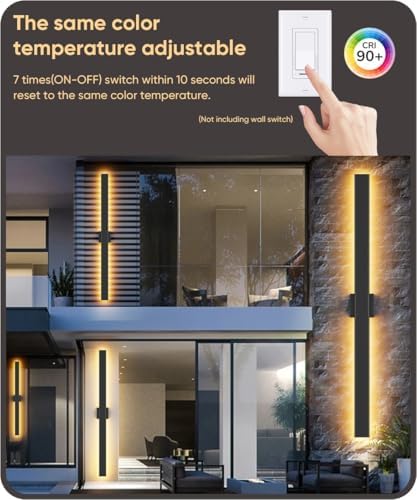 Aipsun 47.2" LED Outdoor Wall Light, Modern Black Exterior Lighting Fixture - Image 4
