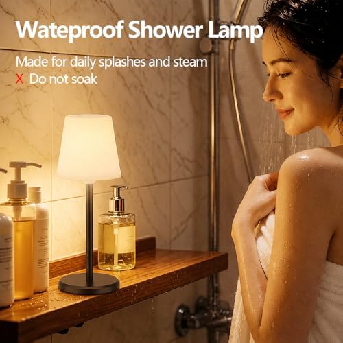 2 Pcs Watrerproof Shower Lamp led Rechargeable Cordless Touch Lamps - Image 3