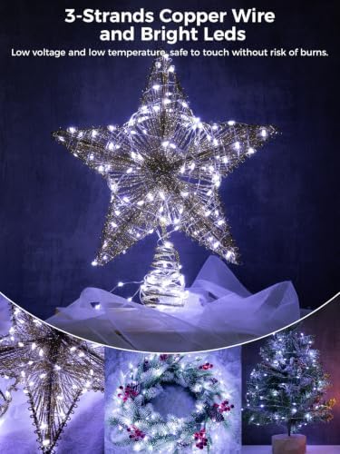 200FT 600LEDs Fairy Lights Solar Powered,Silver Wire,Cool White - Image 3