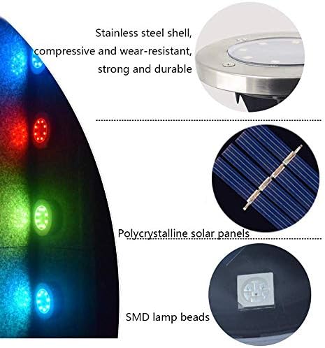 Multicolor Solar Ground Lights 8 Lamp Beads Seven Colors Garden Lights Outdoor Led Disk Lights Waterproof In-Ground Outdoor Landscape Lighting for Lawn Patio Pathway Yard Deck Walkway Flood Ligh - Image 6