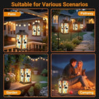 Solar Lantern Outdoor Waterproof Mid Century Black Cat Retro Modern Abstract Geometric 1950s 1960s Garden Decor LED Solar Lights Hanging/Tabletop Lamp Gifts for Women Mom for Outside Yard Patio - Image 6