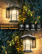18" H Extra Large Outdoor Wall Sconce Black Large Exterior Wall Lantern Outside House Lamps Waterproof Mission Light Fixtures with Clear Seeded Glass, Perfect for Villa Porch Garage Coach Light - Image 7