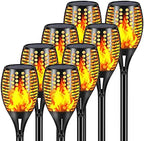 Aityvert Flickering Flame Solar Torch Lights Outdoor, 43" Tall, 8 Pack by Aityvert