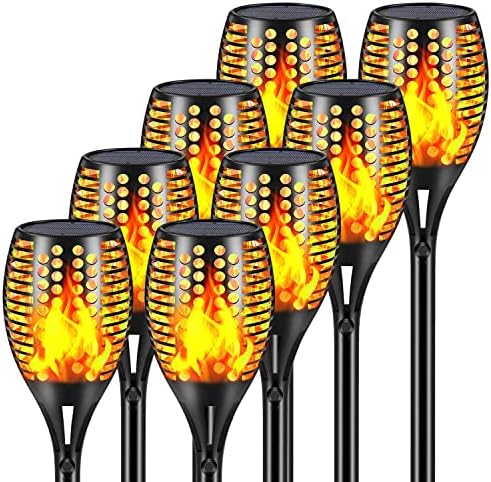 Aityvert Flickering Flame Solar Torch Lights Outdoor, 43" Tall, 8 Pack by Aityvert