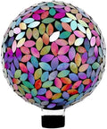 VOREEN Mosaic Gazing Ball Outdoor, 10 Inch Purple Iridescent Glass Garden Globe, Decorative Garden Ball for Yard Lawn Patio Decor by VOREEN