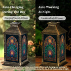 Solar Lantern Stained Glass Peacock Mandala Outdoor Waterproof Garden Hanging Lantern Solar Powered Lighting Outside Solar Light for Patio Yard Camping, Gifts for Women Mom - Image 4