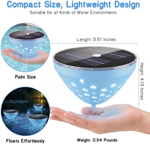 Pool Lights for Above Ground Pools, Solar Floating Pool Lights With IP68 - Image 2