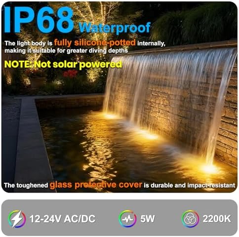 Wired Submersible LED Pond Lights with Stainless Steel Housing - Image 2