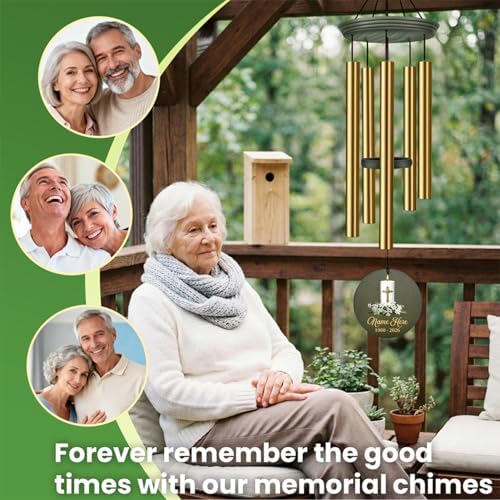 Personalized Sympathy Wind Chimes Memorial Custom Name Gifts - Image 3