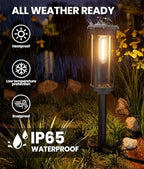NEWMESSI Solar Powered Pathway Lights, 4 Pack, Warm White, IP65 - Image 3