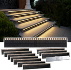 SHONELIGHTING Solar Step Lights Outside, 33 Focused LEDs, Stair Light, 12PK by SHONELIGHTING