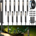 SUNVIE All-In-One LED Low Voltage Landscape Lighting Kit 12 Pack Low Voltage Pathway Lights with 60W Transformer ETL Listed 100FT Wire for Path Garden, Waterproof Pathway Lights Wired, 3000K, Aluminum by SUNVIE