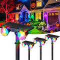 Dual Head Solar Spot Lights Outdoor Waterproof, 9 Modes RGB Color Changing Solar Tree Spotlight, IP68 Landscape Lighting Solar Uplights for Garden Yard Halloween Christmas Decorations(4pack) by Unknown