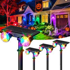 Dual Head Solar Spot Lights Outdoor Waterproof, 9 Modes RGB Color Changing Solar Tree Spotlight, IP68 Landscape Lighting Solar Uplights for Garden Yard Halloween Christmas Decorations(4pack) by Unknown