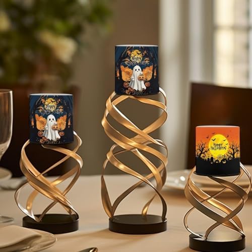 Happy Halloween Grave Flameless Candles Battery Powered LED Candle with Remote Timer Color Changing Control 4 Pieces Candles for All Saints' Eve Decor - Image 4