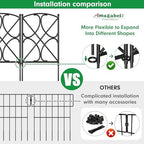 AMAGABELI GARDEN & HOME 10 Panels 24in(H)×10ft(L) Decorative Garden Fences and Borders for Dogs Rustproof Metal No Dig Fence Panels Garden Edging Border for Animal Barrier Flower Beds Yard Patio - Image 5