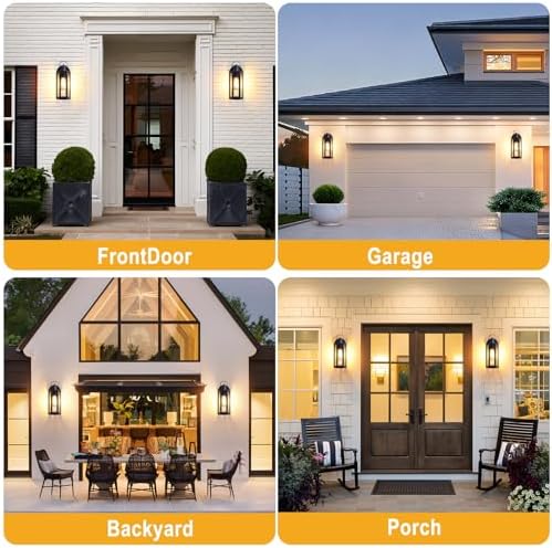 EJIAXIN Dusk to Dawn Outdoor Lighting Fixtures, 2 Pack Black Outdoor Lights - Image 5
