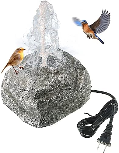Bird Bath Water Fountain with Electric Pump for Outdoor Garden, Gray by Saillong