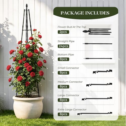 Alisisfores Garden Trellis for Climbing Plants, 71-inch - Image 4