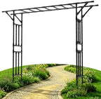 Garden Arch Trellis100.4 L×85.4" H Sturdy & Rustproof Flat Top Garden Arch by TrellumeGardenHome