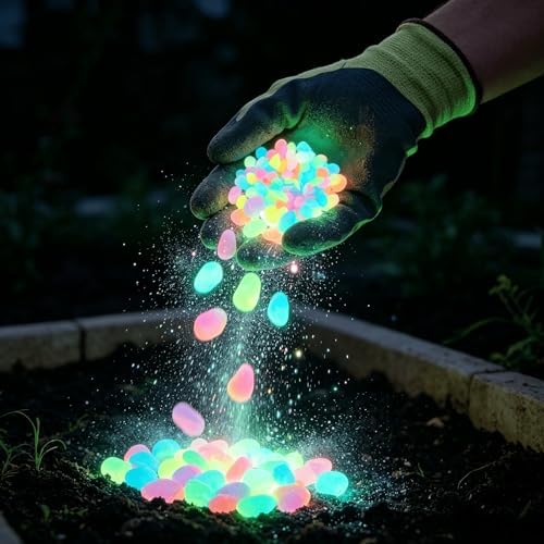 Glow in the Dark Rocks Outdoor Colorful Glow-in-the-Dark Garden Stones Night Guide Pebbles Glowing Pebbles for Garden Outdoor Fish Tank Aquarium Decorations (Orange,1000) - Image 6