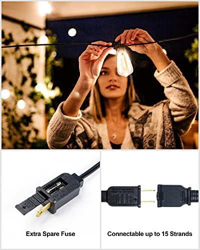 Lightdot 400FT Outdoor String Lights, LED Bistro String Lights with Shatterproof ST38 Bulbs, 2200K Dimmable, Waterproof Hanging Lights for Porch, Party, Garden, Backyard, Balcony - ETL Listed - Image 6