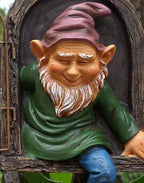 Elenon Gnome Big Tree Faces Garden Decor, 13 inch Gnome Coming Out of Tree Outdoor Decorations, Fairy Elf Hugger Whimsical Peeker Sculpture Yard Patio Art - Image 7