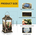 Solar Lantern Vivid Stained Glass Western Scene Mountains Outdoor Waterproof Garden Hanging Lantern Solar Powered Lighting Outside Table Lamp for Patio Deck Camping 1 Pack - Image 6