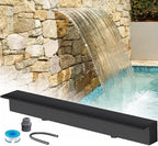 Stainless Steel Outdoor Waterfall Fountain Kit for Garden & Pool Decor - Modern Wall-Mounted Water Feature, Durable & Elegant Design, Perfect for Backyard Relaxation(7.8 inches) by Unknown