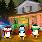 Drydiet 3 Pack Metal Christmas Yard Signs Decor Xmas Yard Stakes Outdoor with Stakes for Holiday Outdoor Garden Lawn Pathway Decoration(Penguin) - Image 3