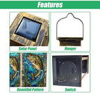 Solar Lantern Vibrant Stained Glass Design Bass Fish Aquatic Fishing Lovers Garden Hanging Lantern Waterproof Solar Powered Lighting Outdoor Table Lamp for Deck Yard Patios Trees Decor - Image 4