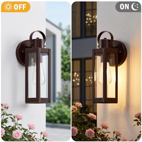 EJIAXIN 2 Pack Porch Lights Outdoor, 13" Brown Exterior Light Fixtures - Image 2