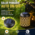 LeiDrail Solar Lantern Outdoor Hanging Lanterns Garden Metal Decorative Light Warm White LED Waterproof Landscape Lighting for Table Pathway Party Yard - 2 Pack - Image 3