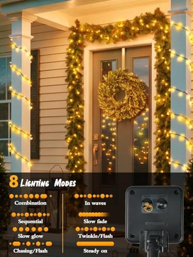 6 Pack Solar Christmas Lights Outdoor, 198FT 600 LED Solar String Lights - Image 3
