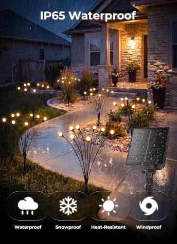 Brightown Solar Lights Outdoor,8Pack 64LED Solar Garden Lights Warm White - Image 6