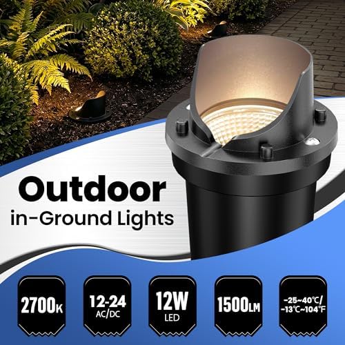 8 Pack 12W LED Low Voltage Landscape Well Lights, 2700K - Image 2