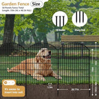 18 Panels Decorative Garden Fence, 33in (H) x 45.16 (L) No Dig Dog Fences Outdoor for Yard, Rustproof Tall Fencing Panel, Animal Barrier Suitable for Yard Border, Patio, and Temporary Camping Use - Image 2