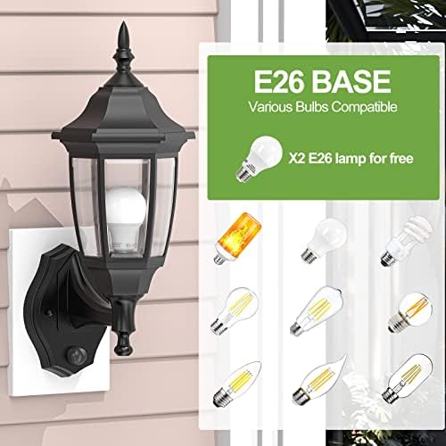 EMART Dusk to Dawn Plastic Outdoor Wall Light Fixtures(2 Pack, Black) - Image 5