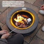 Round Wood Burning fire Pit Outdoor Fireplace for Patio-23 Black - Image 7