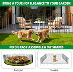 Garden Fence Animal Barrier - 10 Panels, 32 in(H) x 24 ft(L) No Dig Garden Fence, Arched Decorative Garden Fence Border with Ground Stakes, Rustproof Metal Fencing for Yard Patio Dog Rabbit - Image 5