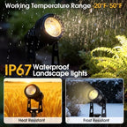 CPLIRIS Outdoor Landscape Lighting, LED Spot Lights Kit for Garden, Yard, House, Lawn, Tree, Flags, Fence Use, Warm White 2700k-3300k, IP67 Waterproof & Connectable - 4 Pack - Image 3