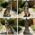 Large Howling Wolf Resin Statue - 17.9" L x 29.7" H Realistic Alpha Wolf Sculpture, Weatherproof Outdoor Garden Decor for Patio, Lawn & Yard, Wildlife Art Gift for Nature Lovers - Image 4