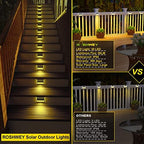 ROSHWEY Solar Deck Lights, Suitable for Fence Step Stair-Warm White-10Pack - Image 3