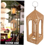Handwoven Boho Lantern Shade Cover for Patio, Coffee PE - Image 3