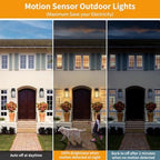 2 Pack 13‘’ Motion Sensor Outdoor Wall Light Fixture, Large Front Porch Lights for House, Exterior Wall Sconce, Black Waterproof Lantern Lamp,Outside Coach Light for Garage Entryway Yard - Image 2