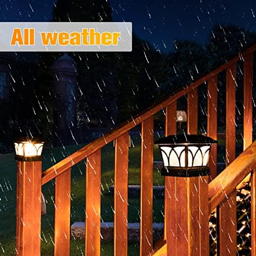 VOLISUN Solar Fence Post Cap Lights, Edison LED 2 Modes 8Pack,Slate Black - Image 4